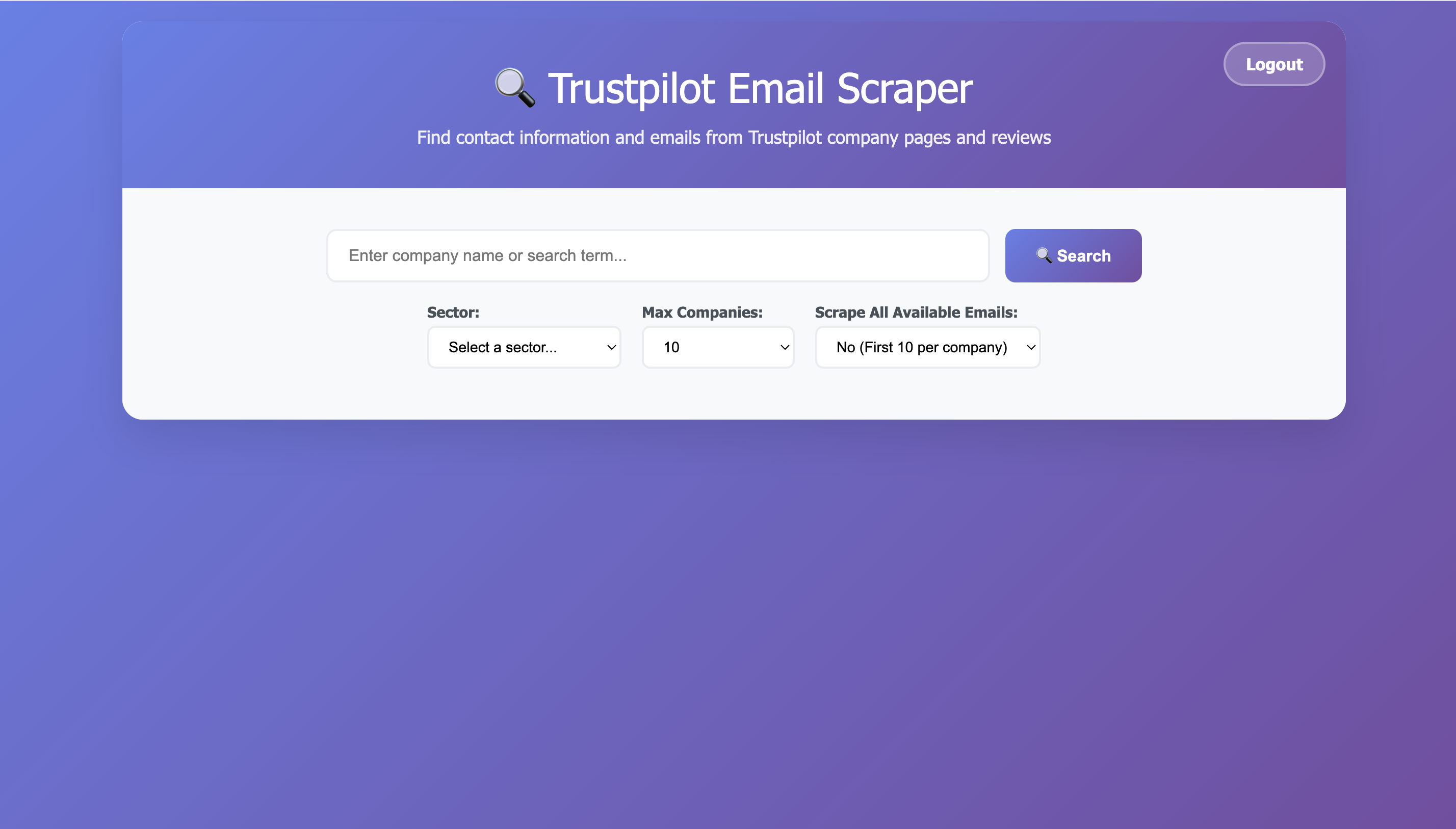 Trustpilot Email Scraper screenshot